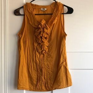 J. Crew Women's Sleeveless Ruffle Top - Mustard